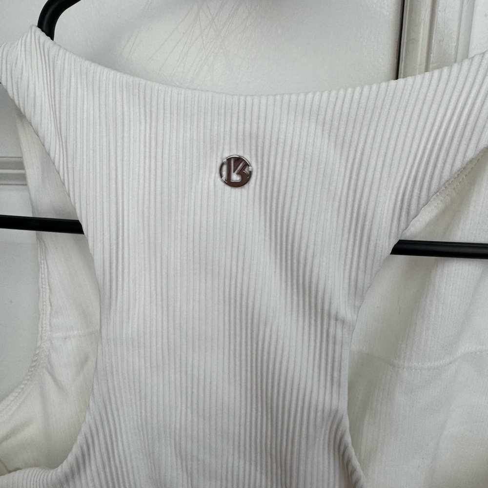 Buffbunny Henley Ribbed White Ribbed Top - Picture 3 of 7